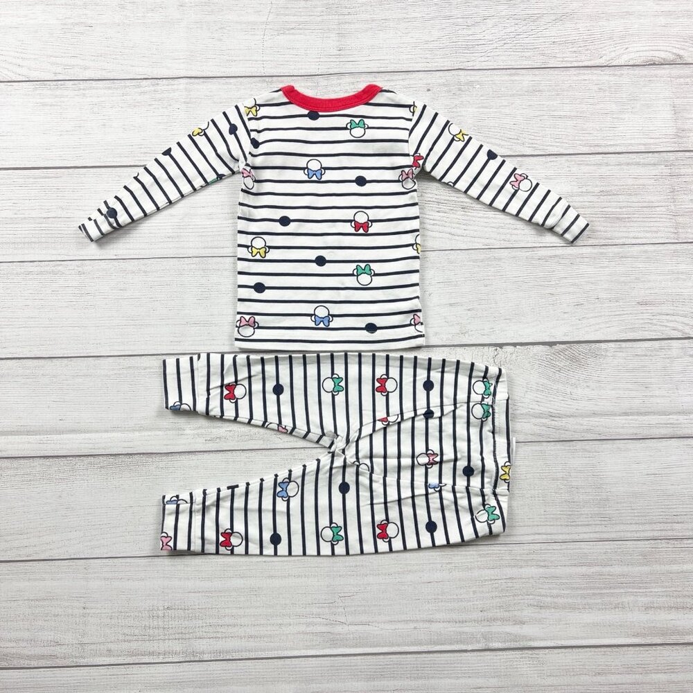 Disney Baby Girl Pajama Set GAP Striped Minnie Mouse Print 12-18 Months - Picture 4 of 4